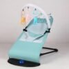 Foldable Height Adjustable Rocking Crib Cradle Modern Metal for Newborn [ONE COLOR BLUE] - Thumbnail Image 1