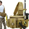 1pc Multi-functional Single Shoulder Backpack, Large Capacity Diagonal Waterproof Chest Bag, Simple Outdoor Storage Bag - Thumbnail Image 5