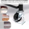 3-Tier Foldable Storage Cart with Wheels - Practical and Organized - Thumbnail Image 7