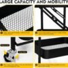 3-Tier Foldable Storage Cart with Wheels - Practical and Organized - Thumbnail Image 6