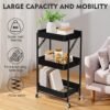 3-Tier Foldable Storage Cart with Wheels - Practical and Organized - Thumbnail Image 1