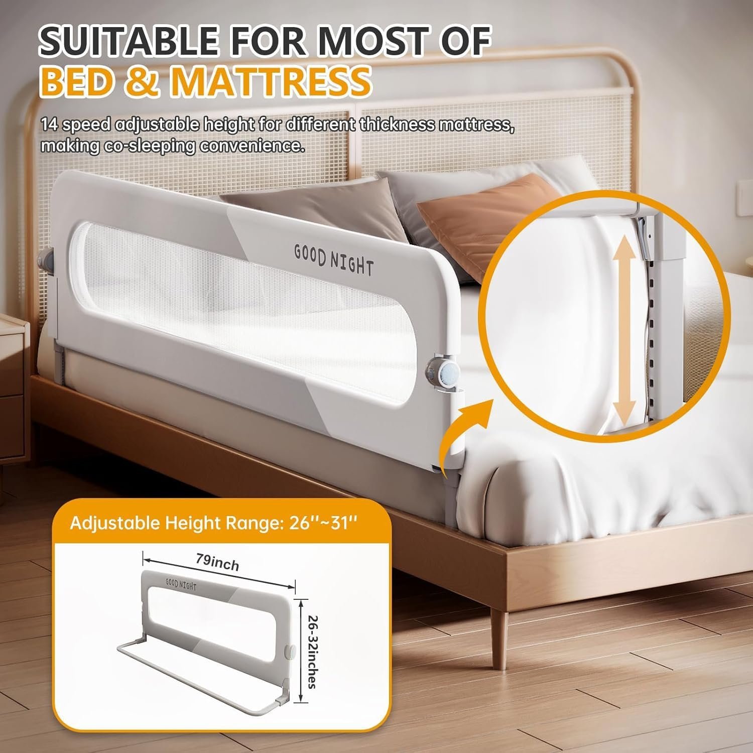 Baby Bed Rails Guard For Toddlers - Image 3