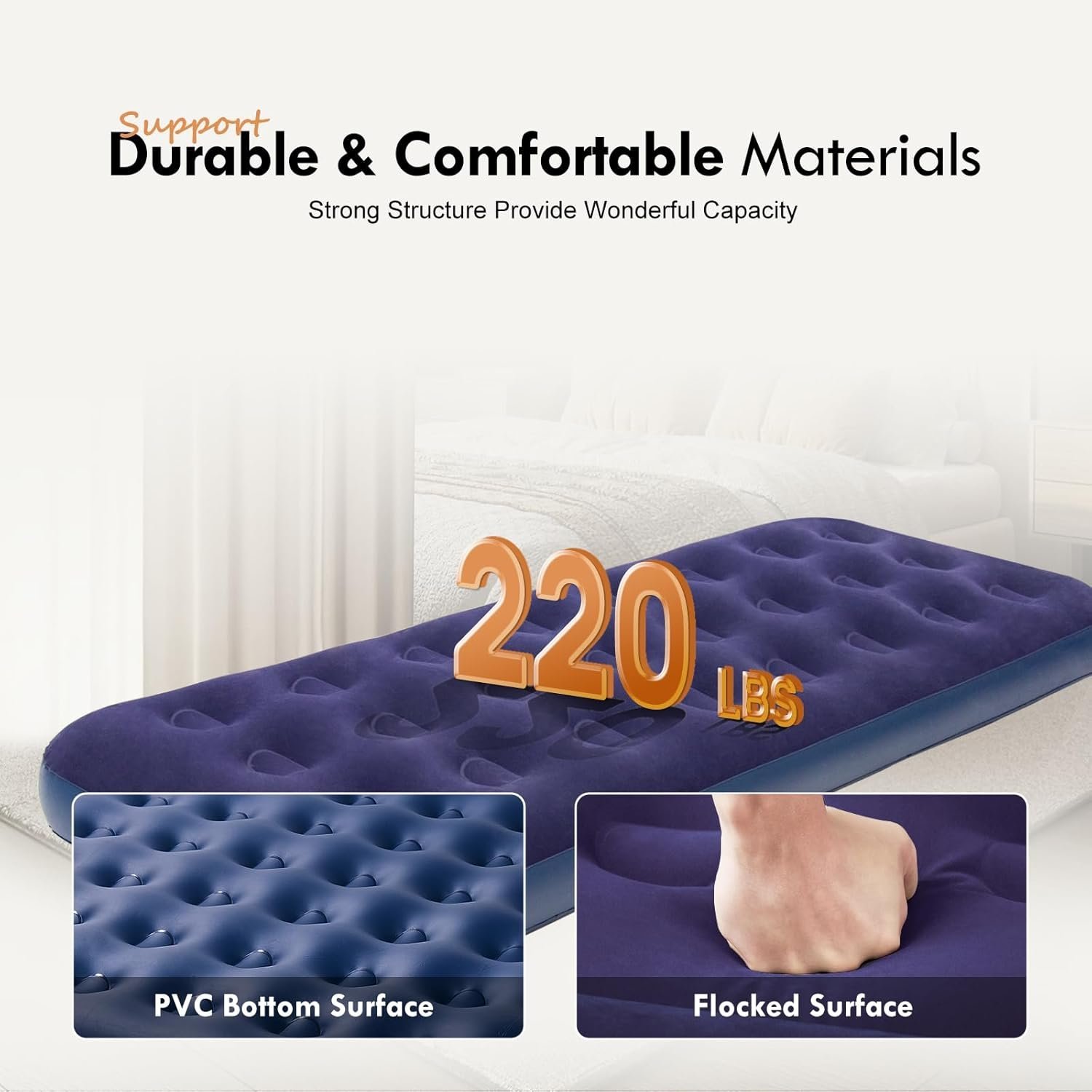 Single Flocked inflatable mattress - Image 8