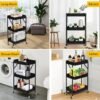 3-Tier Foldable Storage Cart with Wheels - Practical and Organized - Thumbnail Image 8