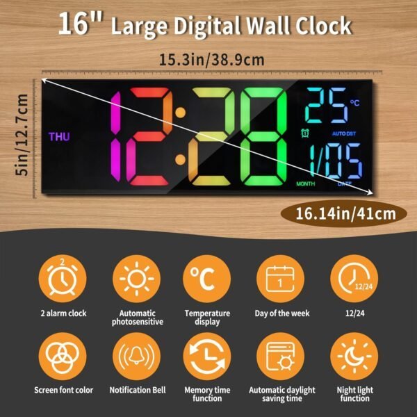 Colorful Digital Alarm Clock - Image 1