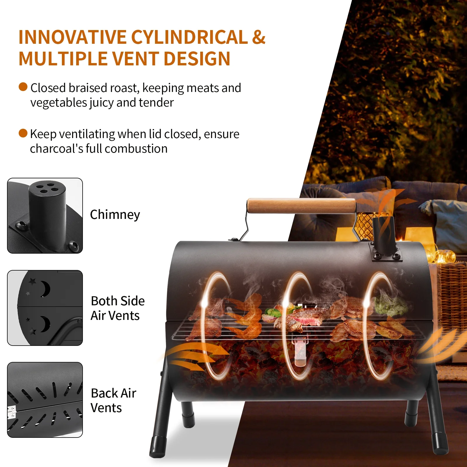 Portable Charcoal Grill | Double-Sided Outdoor Grill for Camping, Christmas, and Celebrations - Image 9