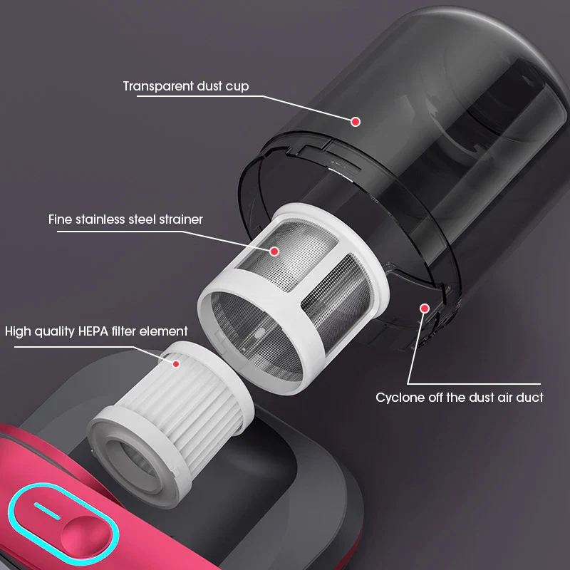 Wireless Mattress Vacuum Cleaner Cordless Handheld UV-C Bed Dust Remover Indepth Cleaning Sofa Specialist 12Kpa Powerful Suction - Image 8