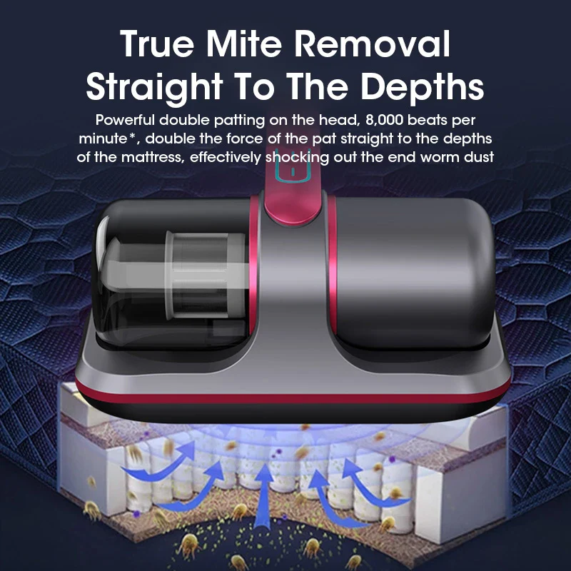 Wireless Mattress Vacuum Cleaner Cordless Handheld UV-C Bed Dust Remover Indepth Cleaning Sofa Specialist 12Kpa Powerful Suction - Image 5