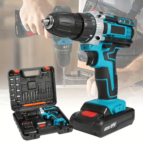 21V Electric Screwdriver Set 32pcs Cordless Drill Battery 1500mah Rechargeable Screwdriver Torque 25+3 Power Tools - Image 1