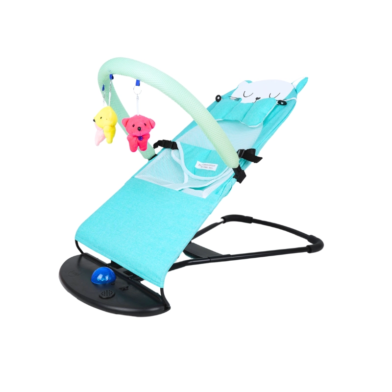 Foldable Height Adjustable Rocking Crib Cradle Modern Metal for Newborn [ONE COLOR BLUE] - Image 6