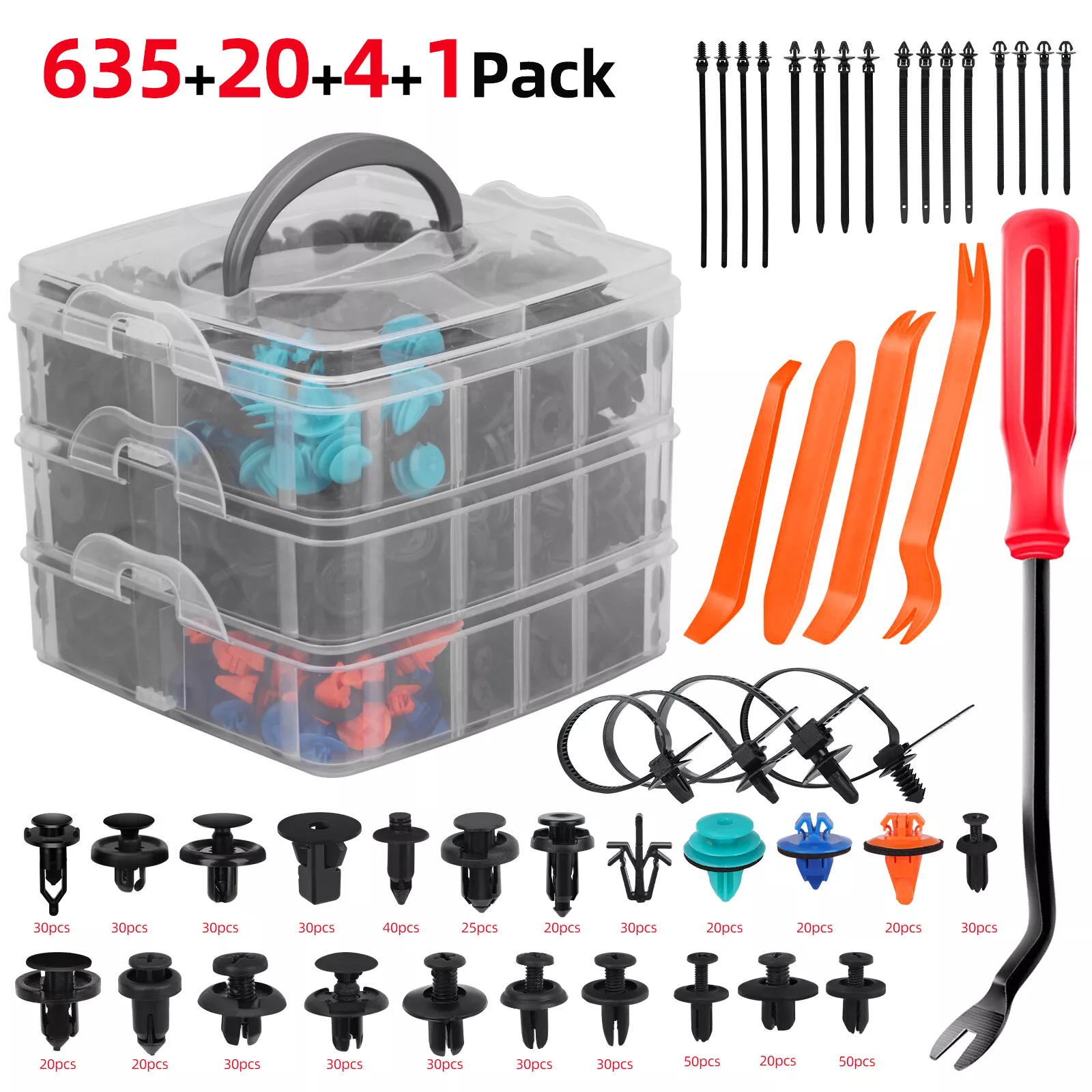 (660Pcs) Car Fastener Box Set - Image 1